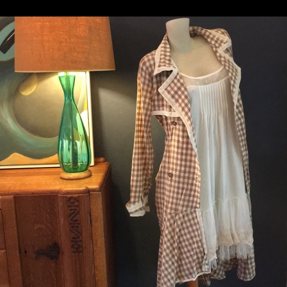 💥SALE💥NWT Gingham Coat Dress never worn!💖